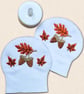 Autumn Acorn and Leaf Tealight Covers - Embroidered Woodland Decor - Image 2