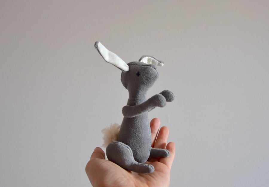 Grey Velour Rabbit