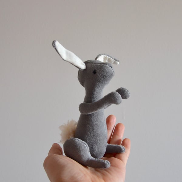 Grey Velour Rabbit