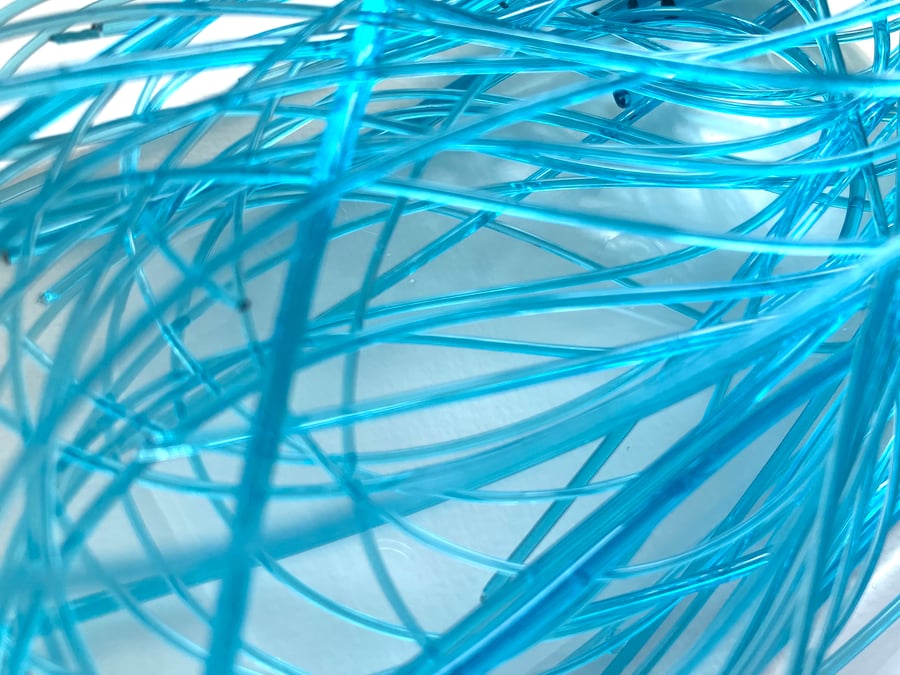 50g Turquoise Blue transparent Bullseye 90 coe glass Vitrigraph stringers