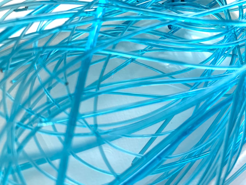 50g Turquoise Blue transparent Bullseye 90 coe glass Vitrigraph stringers