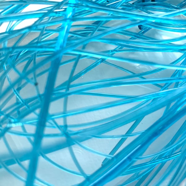 50g Turquoise Blue transparent Bullseye 90 coe glass Vitrigraph stringers