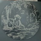 Star Wars Engraved Yoda Plaque or Cutting Board 26cm round 