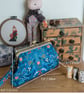 Botanical wristlet clutch purse in Rifle Paper fabric with hand stitched frame - Image 4