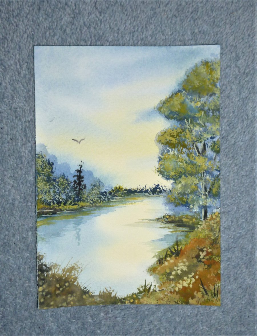 hand painted original art watercolour landscape ( ref F 359.A1 )