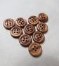 Tiny Dark Wooden Buttons Size 24, 15mm - Image 1