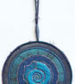 AMP920 - Ammonite Mandala Wall Hanging-17.5cm diameter - Pewter-Jade-Blue-Gold - Image 2