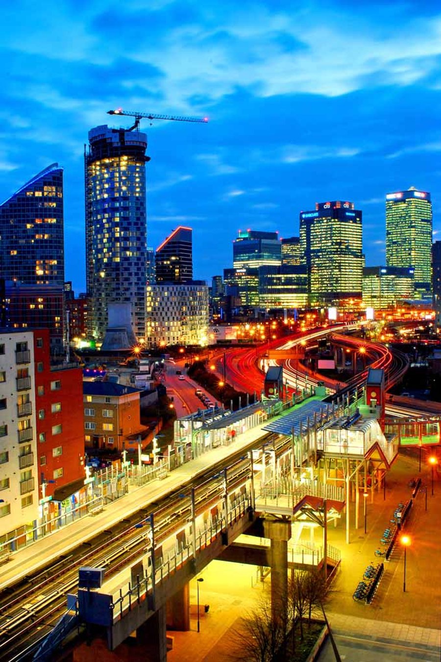 East India Dock Station Canary Wharf London 12"x18" Print