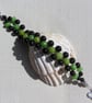 Black Onyx & Green Peridot Gemstone Woven Beaded Bracelet "Phillina" - Image 6