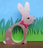 Easter Bunny Chocolate Egg Holder Wooden Hand Painted  - Image 1