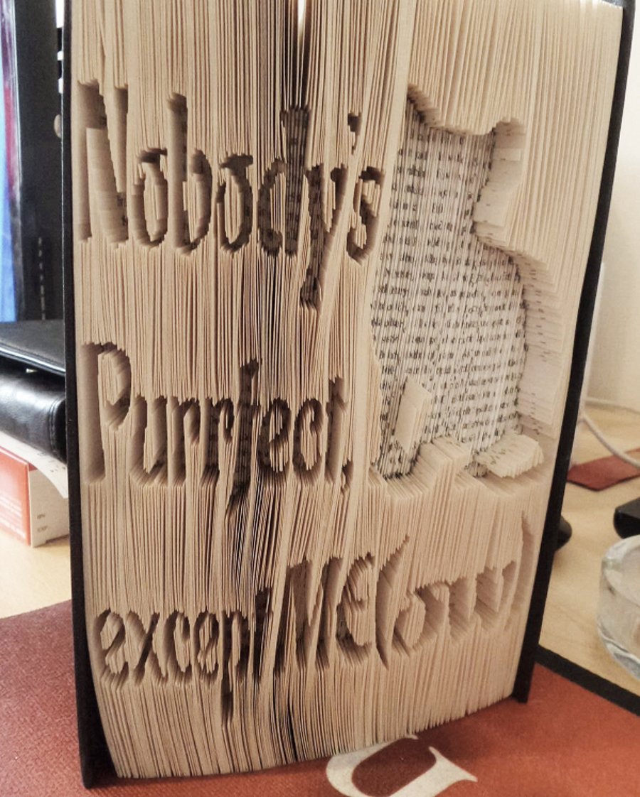 Nobodys Purrfect Cat CUT & FOLD Book Folding Pattern - EMAILED PDF PATTERN