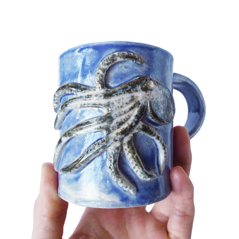 Octopus Mug - Hand Built Stoneware Pottery