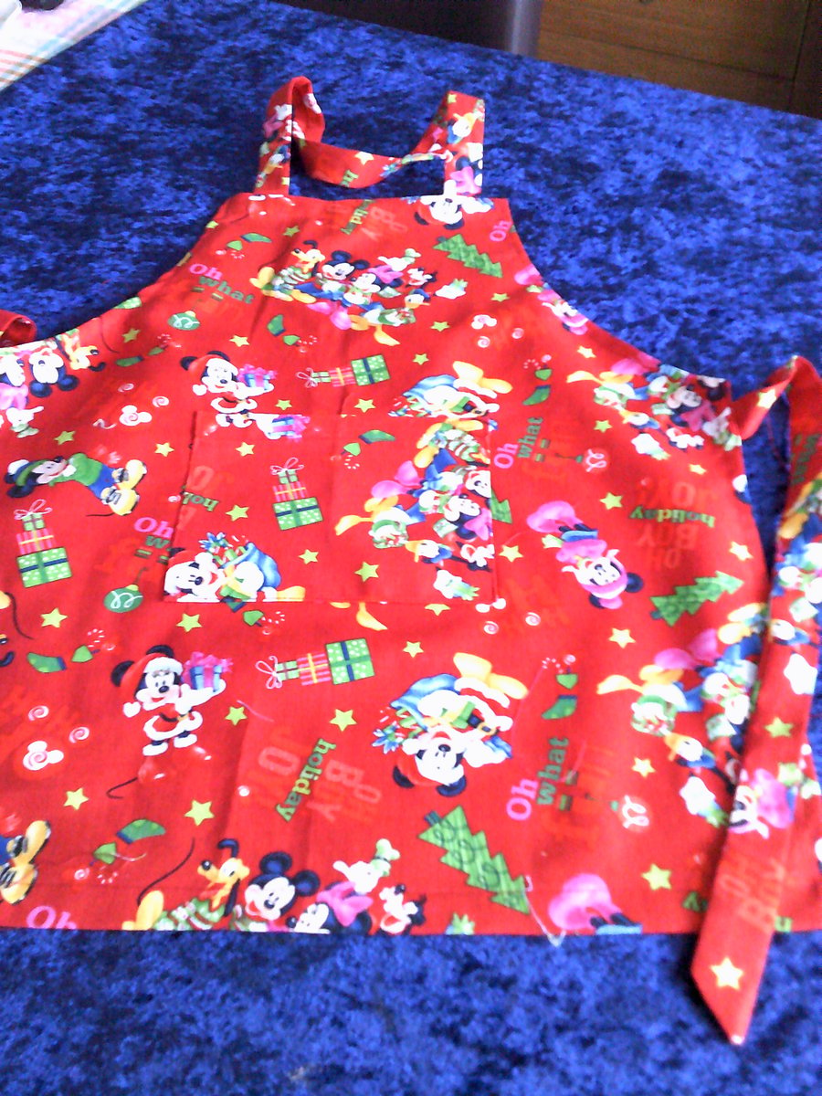Mickey Mouse & Friends Child's Christmas Apron