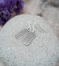 Sterling Silver Small Leaf Pattern Rectangle Earrings - JBJ1091 - Image 5