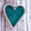  Enamelled Heart Pendant - Green