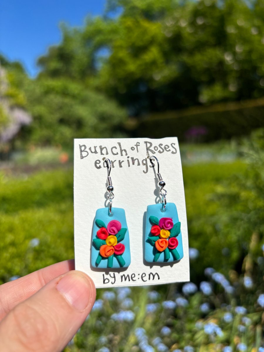 Bunch of Roses flower earrings for gift