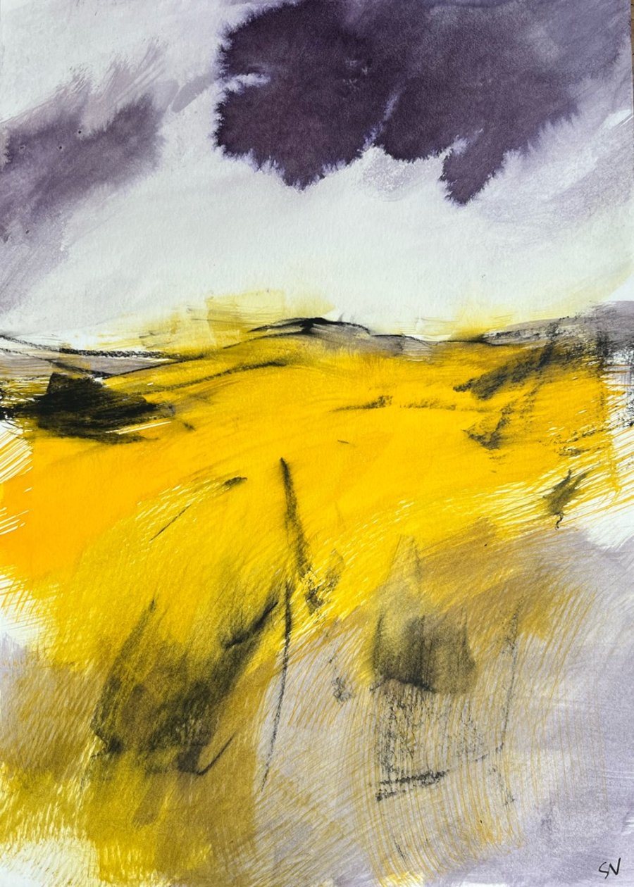 Peak District Art: Autumn Glow, Original Landscape painting, Sheffield gift