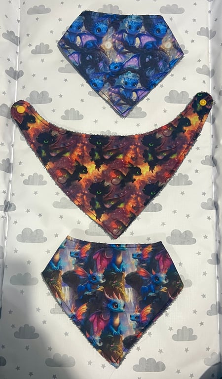 Dragon Bandana Bibs - Set of 3
