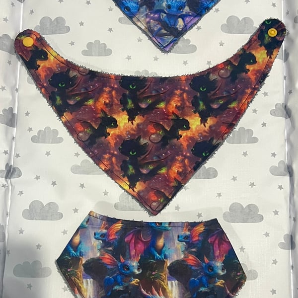 Dragon Bandana Bibs - Set of 3