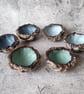 Clay Bark Bowls, Winter Blue, Rustic Offering Bowls, Nature Inspired Decor - Image 5