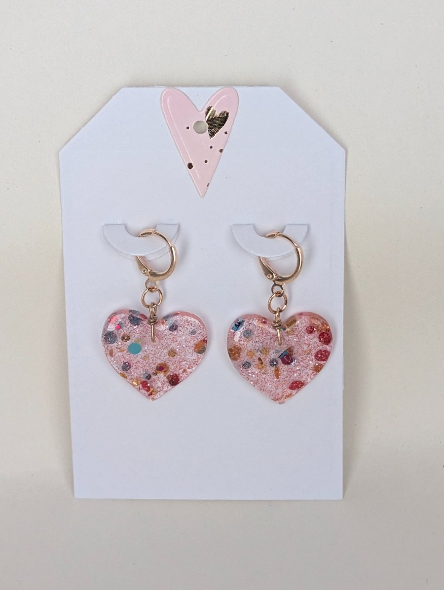 Heart Shaped Resin Earrings
