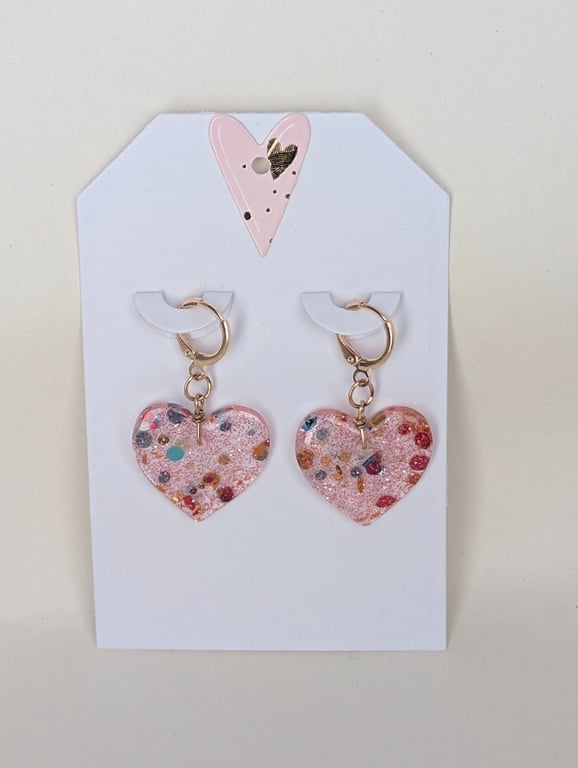 Heart Shaped Resin Earrings