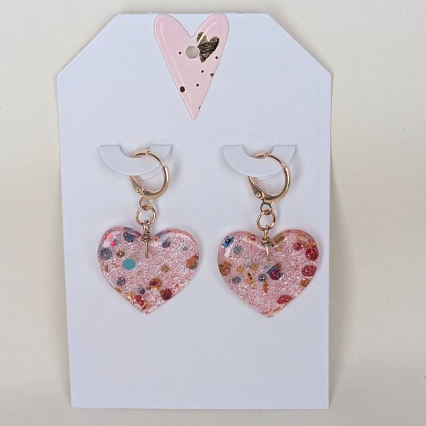 Heart Shaped Resin Earrings