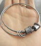 Double silver bangle set, Fidget bangle with spinner rings - Image 3