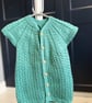 Hand-Knitted Baby Longline Vest with Radiant Yoke Pattern – Mint Green(12-18m)