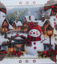 Hand Crafted Decoupage Chistmas Card - Happy Christmas (3393) Village Snowman