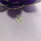 Unique fine silver (silver clay) leaf pendant