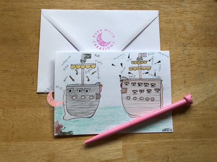 Pirate Ship Blank Card