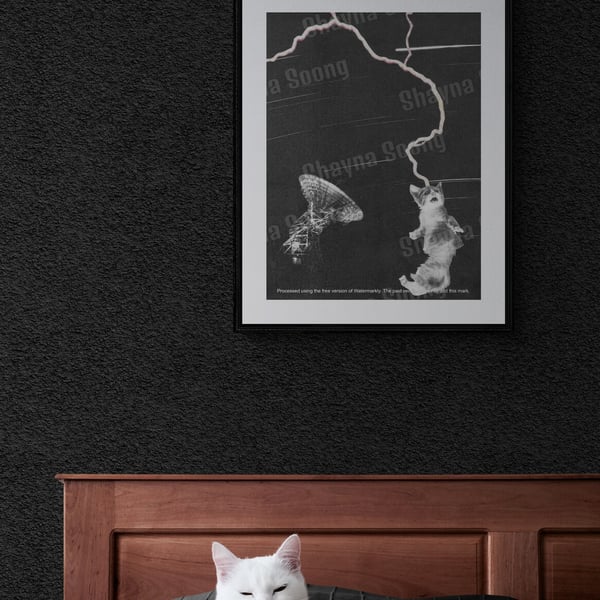 'It's Alive!' print of handmade collage