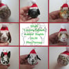 Personalised Pet or Animal Christmas Bauble Cat Dog Rabbit Guinea Pig Xmas