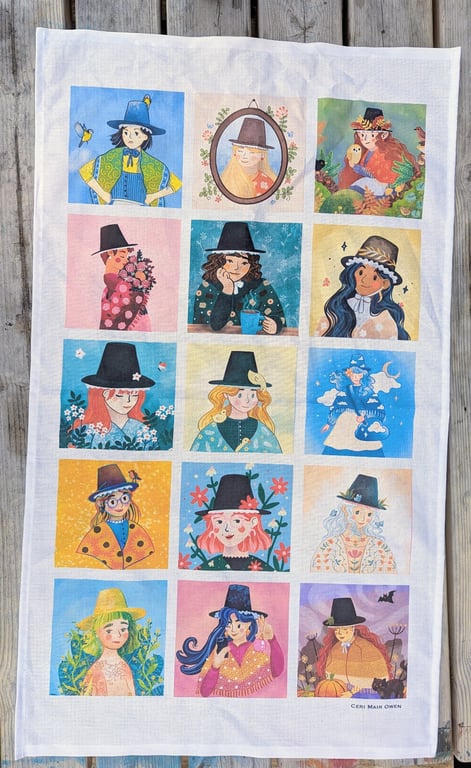 Welsh Lady Patchwork Tea towel