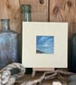 Small watercolour seascape in a cream mount, ready to frame