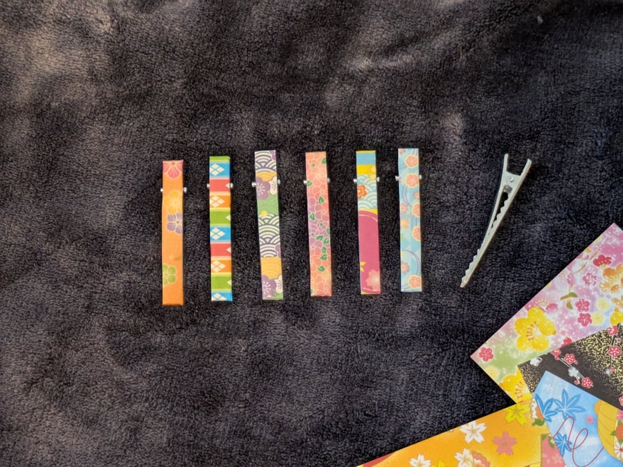 Cute Handmade Origami Hair Clip - Japanese Washi Paper