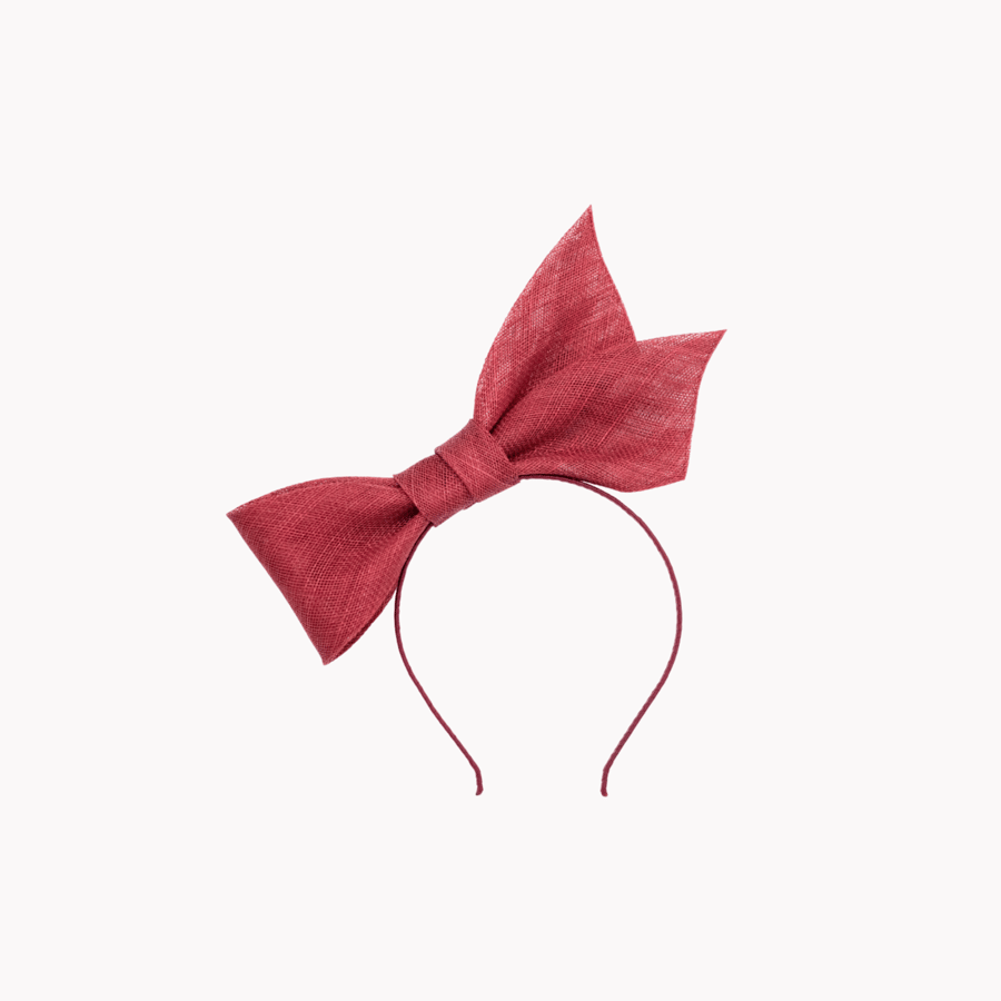 Burgundy Wine Red Sinamay Bow Fascinator Headband