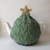 Tea cosy Tea cosie - Christmas tree glittery pine needle green