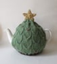 Tea cosy Tea cosie - Christmas tree glittery pine needle green - Image 1