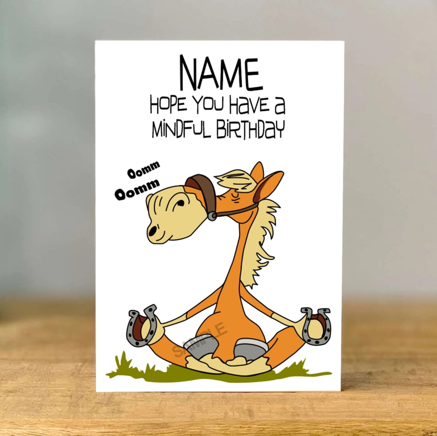 Personalized Horse Yoga Birthday Card: Equestrian Gift