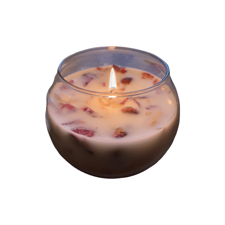 Rose Scented 100% Organic Soy Wax Bowl Candle
