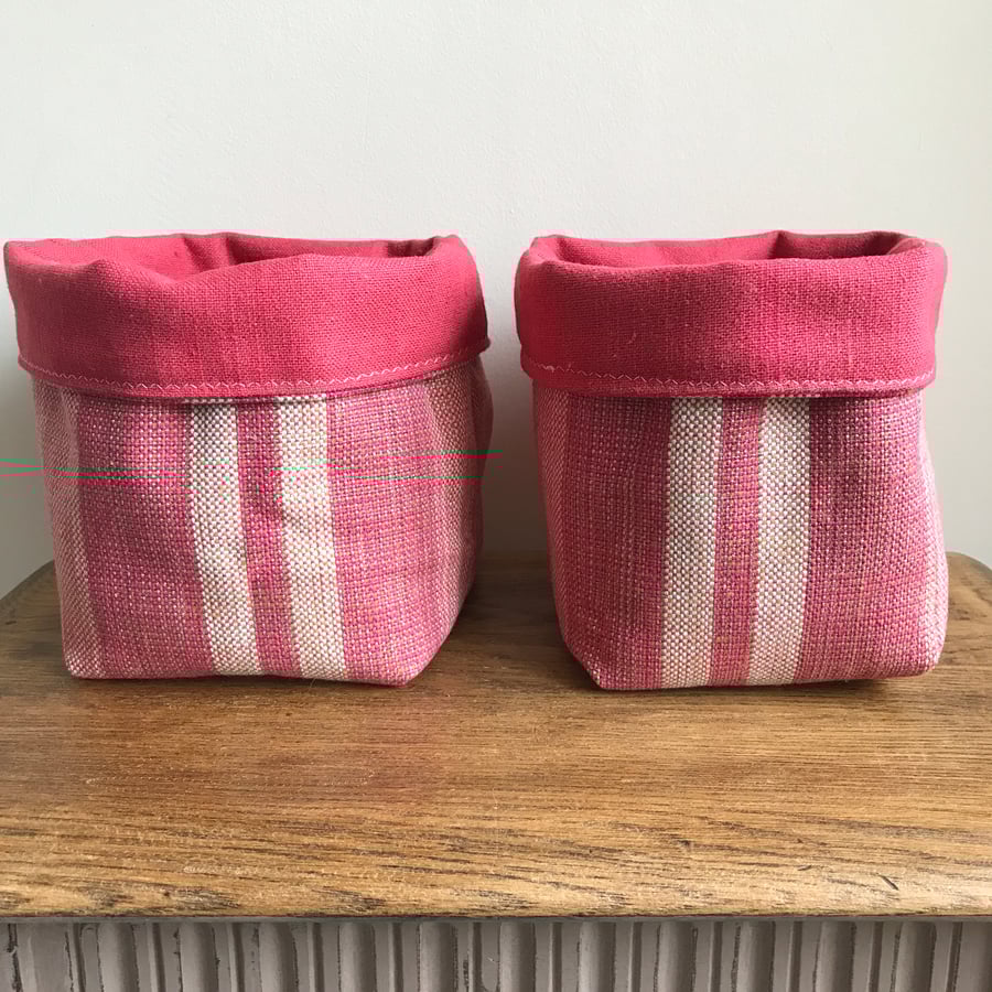 Pair of fabric storage bins