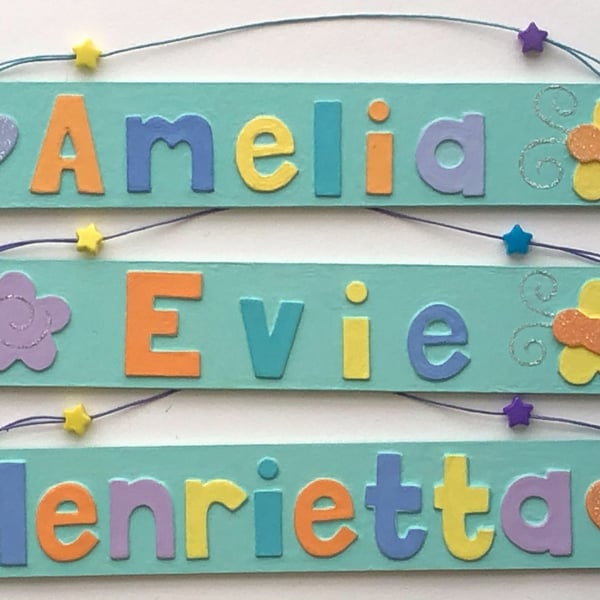 Any Name! Aqua Butterfly Name Plate