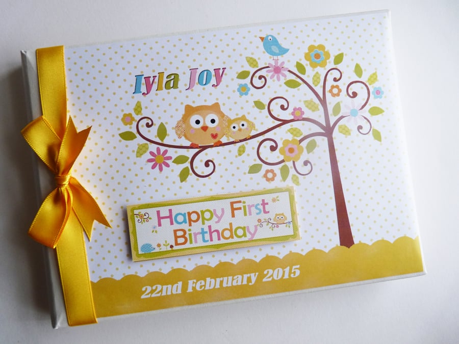 Happi tree baby shower guest book, unisex baby shower book, gift