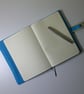 A5 Notebook Reusable Book Cover  - BLUE ORIENTAL BROCADE - Image 5