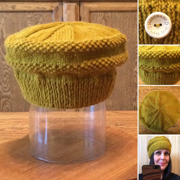 Pill Box Pure Wool Beanie in Moss Stitch 