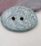 Large Sage Green Sprig Oval Handmade Ceramic Button