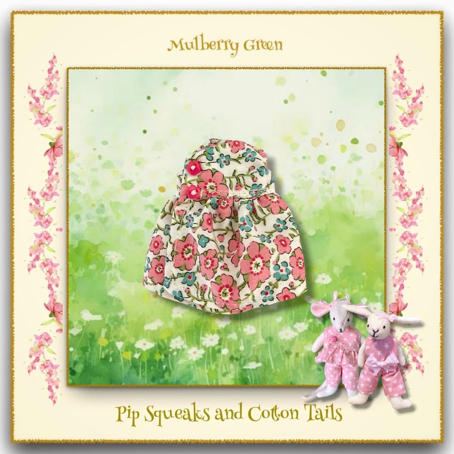 Pink Floral Dress to fit the Pip Squeaks and Cotton Tails 