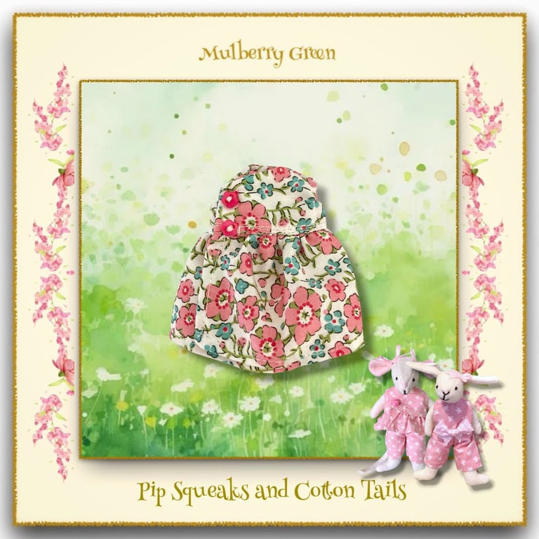 Pink Floral Dress to fit the Pip Squeaks and Cotton Tails 
